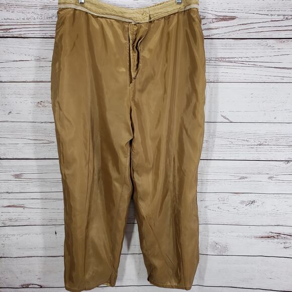 Crossing Pointe Women's 100%Linen  Brown Ankle Pants Size 22 - Picture 10 of 12